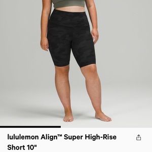 Align SHR Short 10” Size 4 Black Camo H3DC NWT